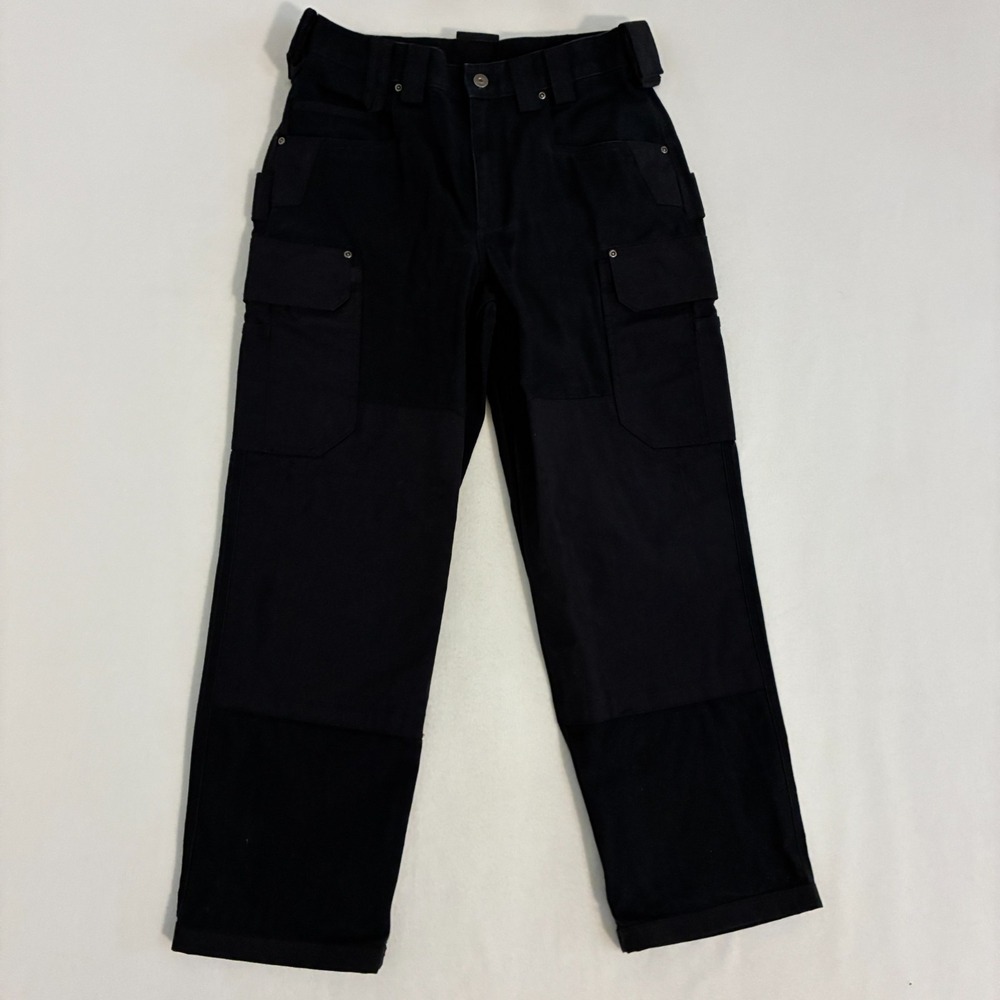Duluth Trading Ultimate Fire Hose Work Pants Men 34x30 Black Cargo Double Knee